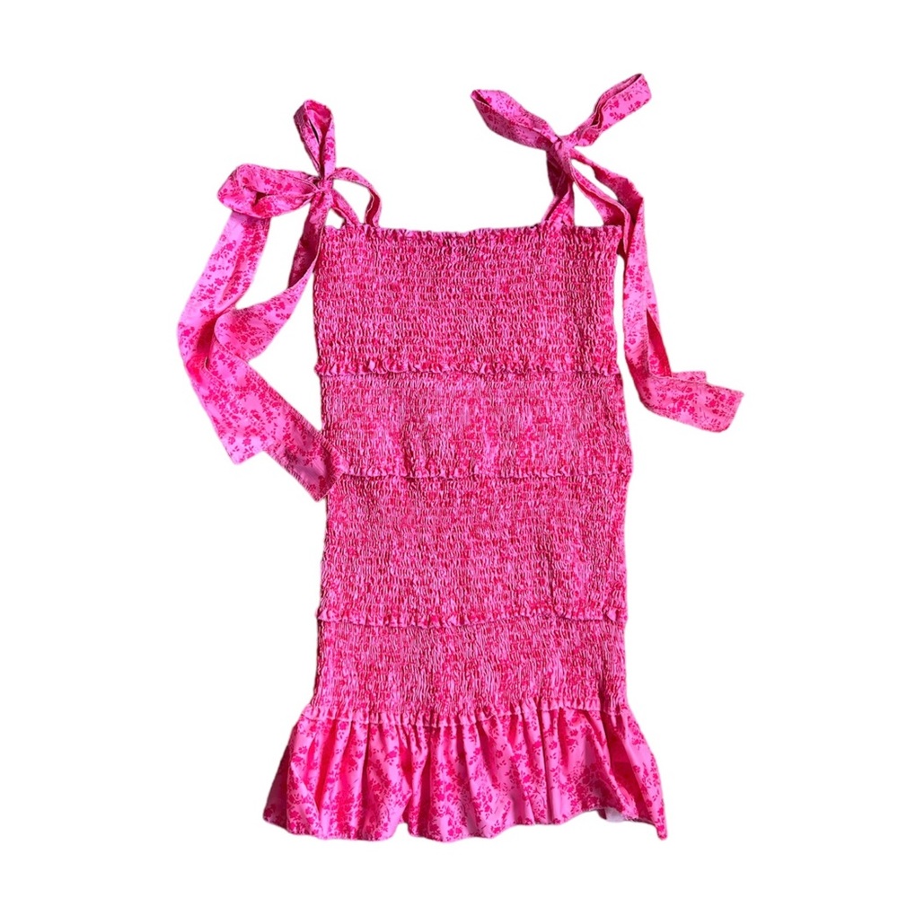 Pink Tiered Ruffle Cami Dress